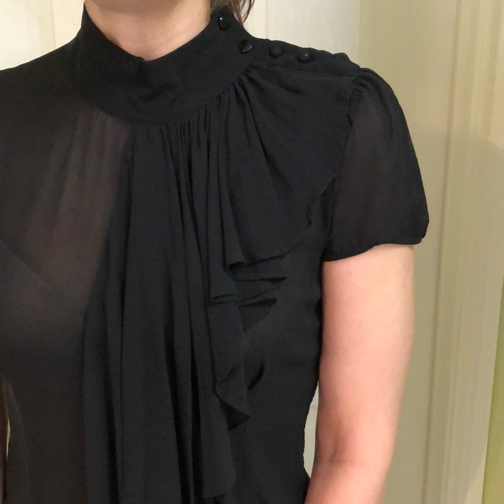 Club Monaco black 100% silk blouse